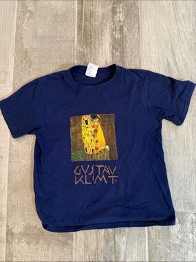 Port and Company Navy Blue Gustav Klimt Kids Graphic Tee